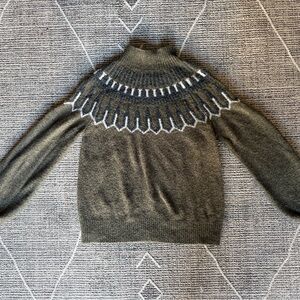 Vero Moda Olive and Gray Turtleneck Sweater